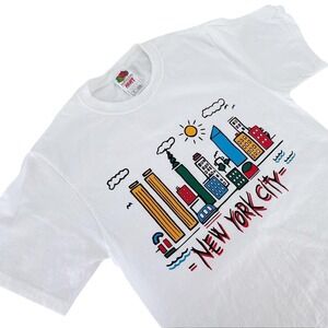 New York City T Shirt Small Skyline Twin Towers